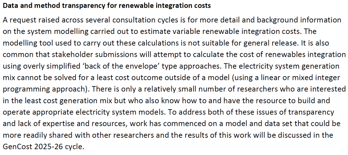Favourite para from <a href="/CSIRO/">CSIRO</a> GenCost today:

'you dummies wouldnt get it, you do back of the envelope stuff'

'ok, show your working'

'not suitable for general release. see you idiots next year'