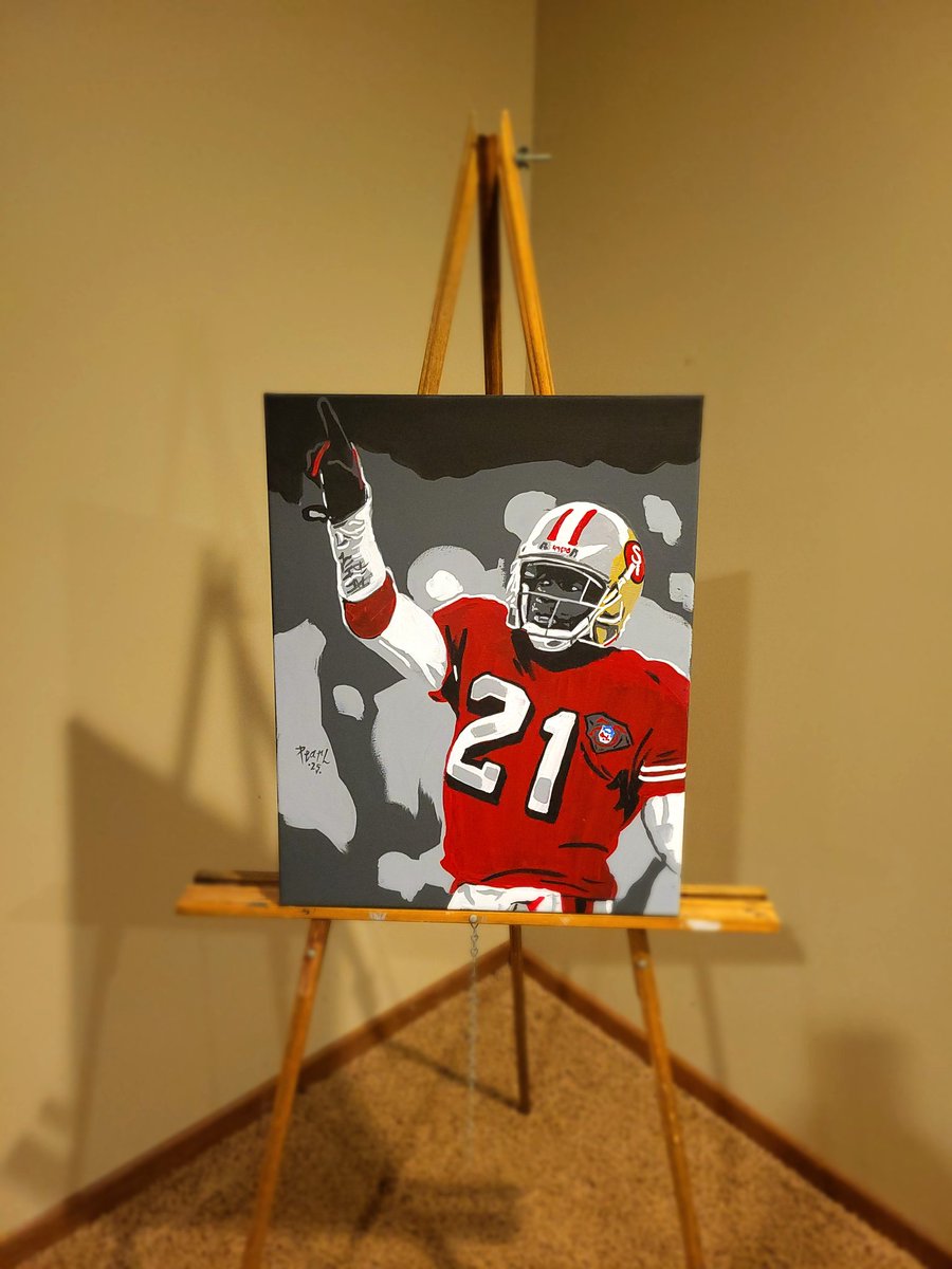 Wishing you good health &amp; a speedy recovery #DeionSanders 
16x20 acrylic canvas #painting #art #colorSplash #RED #football #49ers This piece is #available