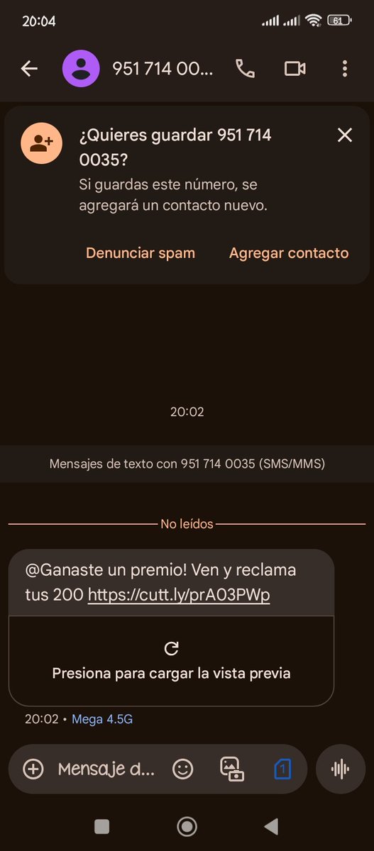 ECabildoG's tweet photo. Que tal @CiberPoliciaPue , acabo de recibir este mensaje, aclaro, solo lo ví, no abrí el enlace, me apoyarían porfavor en denunciarlo o bloquearlo o algo para que ya no sigan robando
Les agradezco mucho su atención https://t.co/tY81NR3mEN