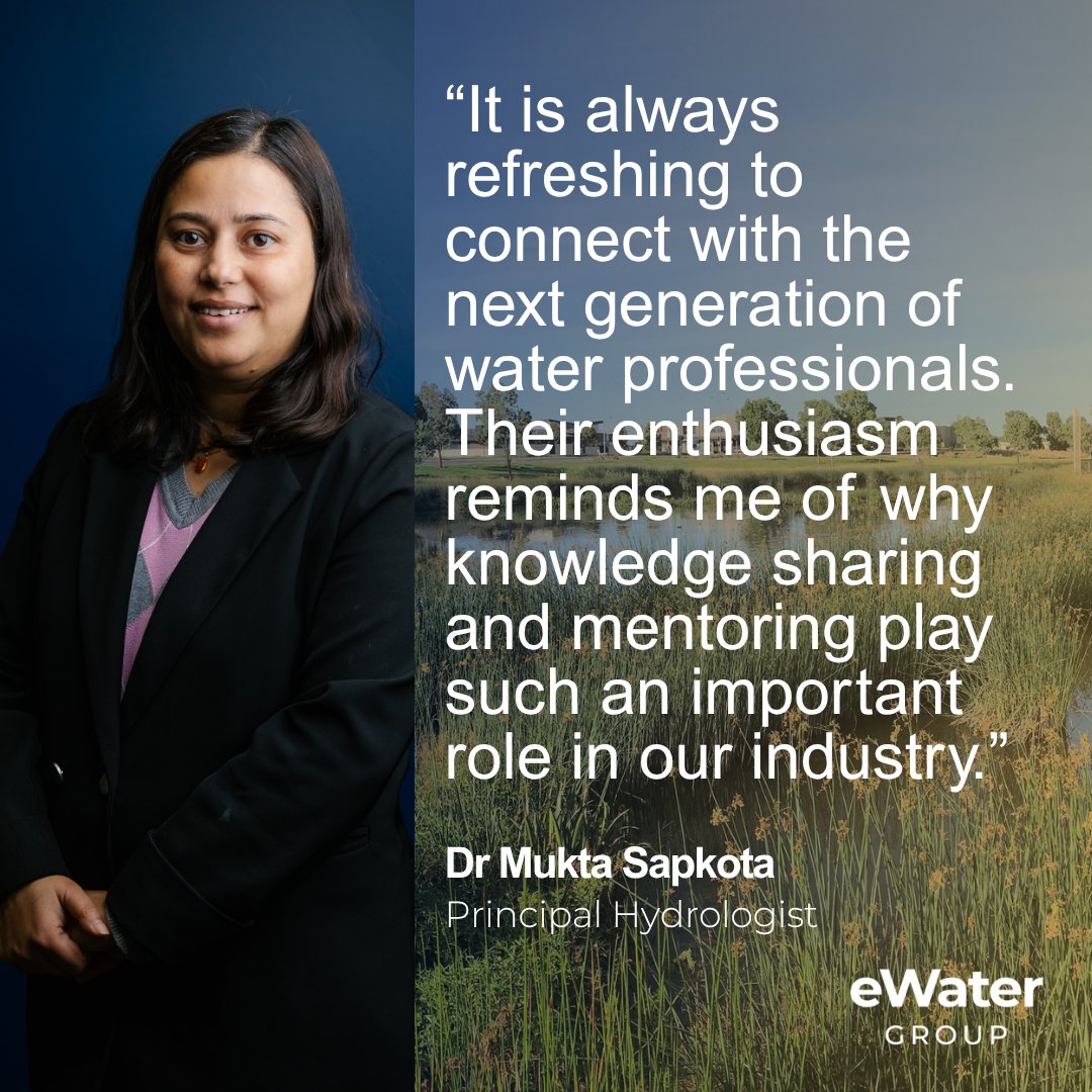 eWater Group (@ewater_) on Twitter photo Partnering with Universities to Inspire Future Water Professionals.
This week, eWater Group Principal Hydrologist, Dr Mukta Sapkota, PhD delivered a guest lecture at the <a href="/CQU/">CQUniversity</a> as part of its ‘Water Resources Engineering Workshop’.
The session explored how urbanisation alters Partnering with Universities to Inspire Future Water Professionals.
This week, eWater Group Principal Hydrologist, Dr Mukta Sapkota, PhD delivered a guest lecture at the <a href="/CQU/">CQUniversity</a> as part of its ‘Water Resources Engineering Workshop’.
The session explored how urbanisation alters