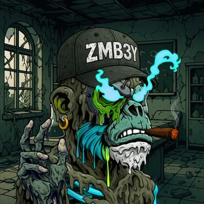 ValomCratch's tweet image. Fresh Zmb3ys mint just off the press. These bad boys are going fast with just under 94% minted out. This last 5% is likely going to move quickly with the FOMO factor.
I had to get at least one more for a total of 5. Check out that Chem Lab background and the ZMB3Y cap. Love it!…