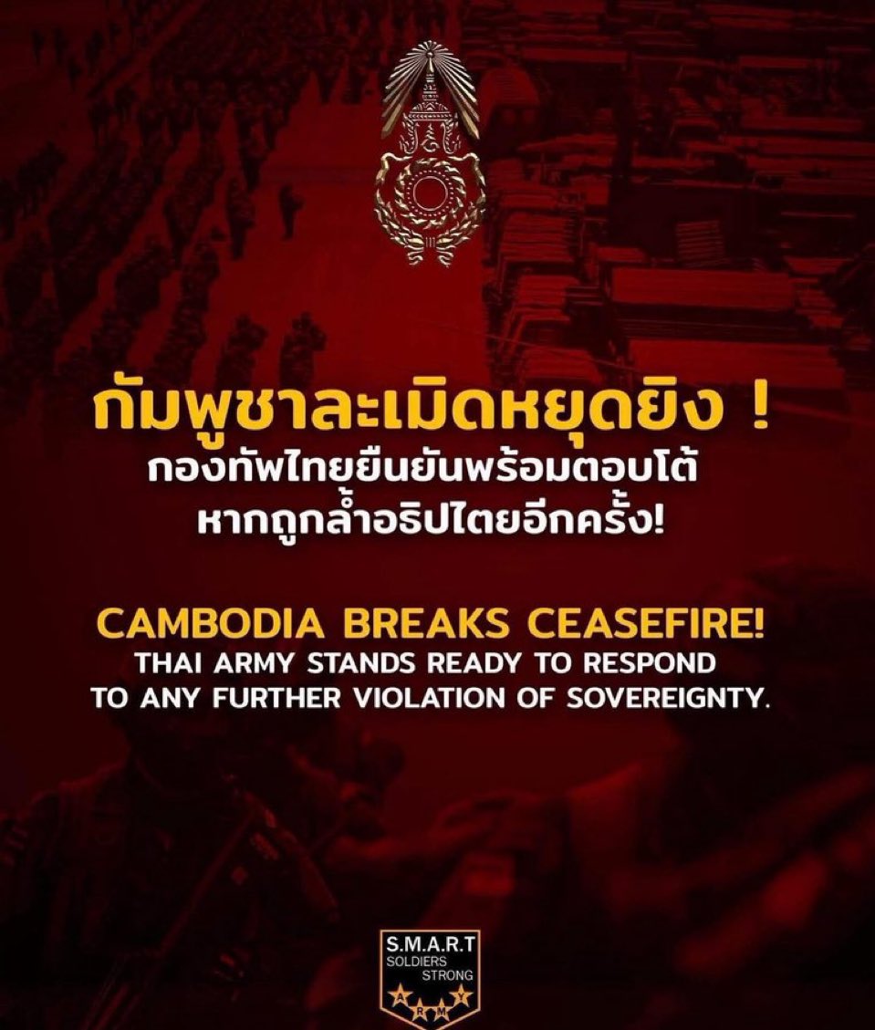 Neff_California's tweet photo. 🇹🇭 The Royal Thai Army remains on full alert!! 

#ทหารไทย #กองทัพบก 
#กองทัพเรือ #กองทัพอากาศ #truthfromthailand https://t.co/eY9RnyiVeP