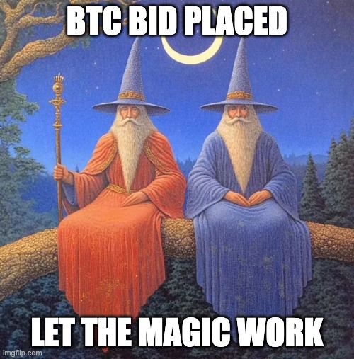 Bidding on $BTC on the native Bitcoin network is modern day magic. 🪄