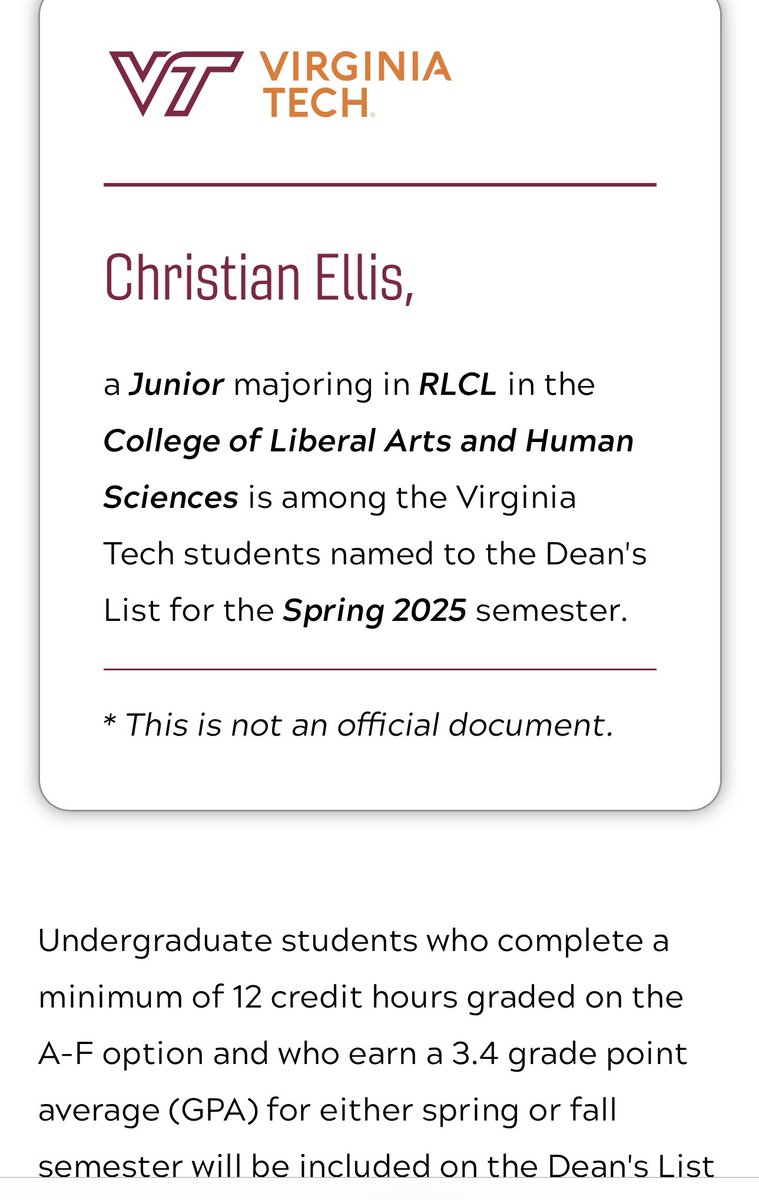 Dre' Ellis (@andreellis55) on Twitter photo So proud of my son on making the Dean's List at Virginia Tech! <a href="/Christian_E22/">Christian Ellis</a> can't express how incredibly proud I am of you, and all the hard work and dedication you've put forth as a student athlete! We love you! Keep excelling! So proud of my son on making the Dean's List at Virginia Tech! <a href="/Christian_E22/">Christian Ellis</a> can't express how incredibly proud I am of you, and all the hard work and dedication you've put forth as a student athlete! We love you! Keep excelling!