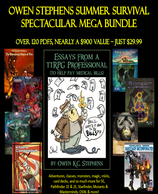 TheMaskedFerret's tweet photo. Buy this bundle and for only $30 you get $655 worth of 3rd Party #Pathfinder and #Starfinder content. You will also help Owen K. C. Stevens out with his medical expenses.
  
That is 96% off!

https://t.co/1BHhooWM0b https://t.co/spWyDF0nTm