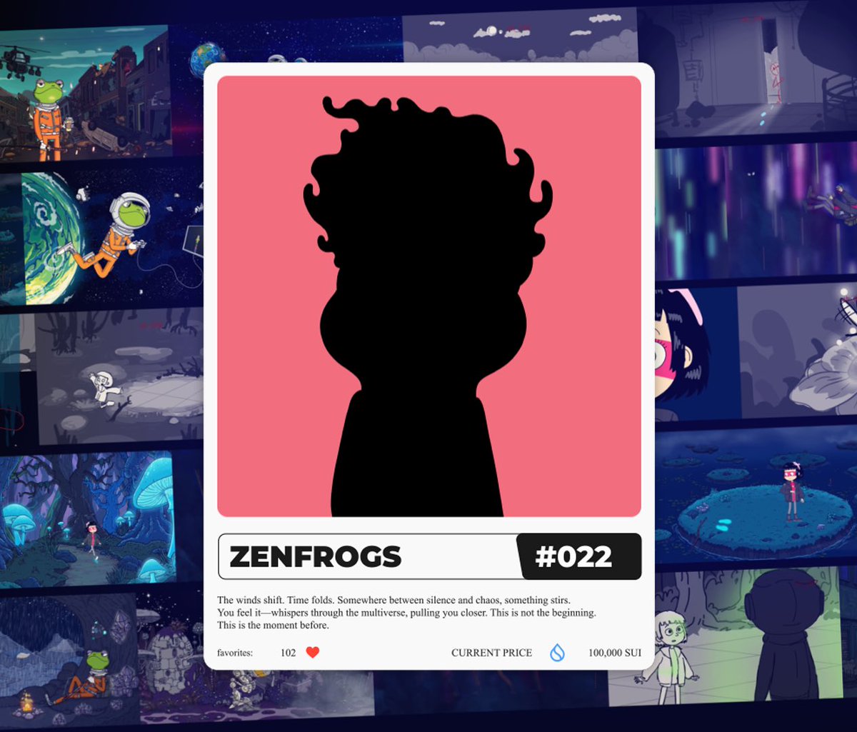 A visitor from Nova will be sent to one lucky wallet. Post it below with a picture of your favorite NFT that fits your personality best. We all have that one.  Post it below with some explanation why, and your sui wallet pub address. 
Winner chosen in the next 24hrs. 
<a href="/zen_frogs/">ZenFrogs</a>