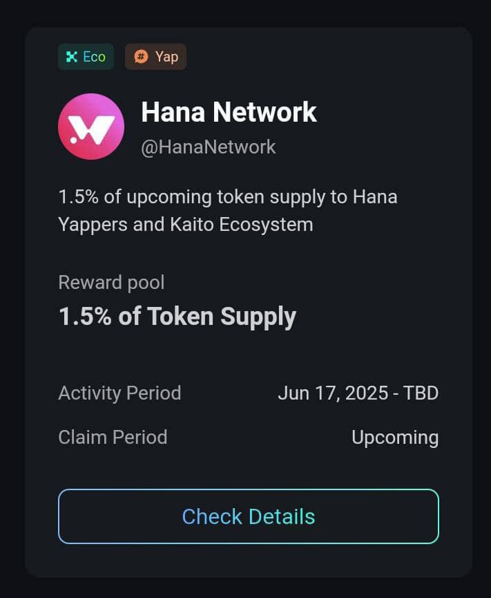 myboyken's tweet image. It’s wild how many yappers still don’t know about @HanaNetwork
Even with 1.5% of the token supply reserved just for yappers and the Kaito ecosystem.
TGE is almost here… and you’re still fading? 👀
Like they always say: everything becomes clear at TGE.
But beyond the hype and…