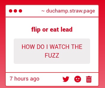 4uchampp's tweet image. the best streaming service, tubi. duchamp.straw.page
