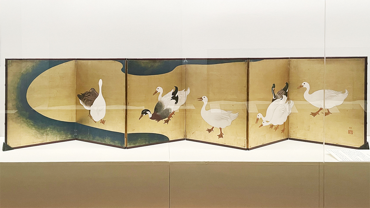 実習生のおすすめポイント】 ＃鈴木其一《水辺家鴨図屛風》 涼しげな 
