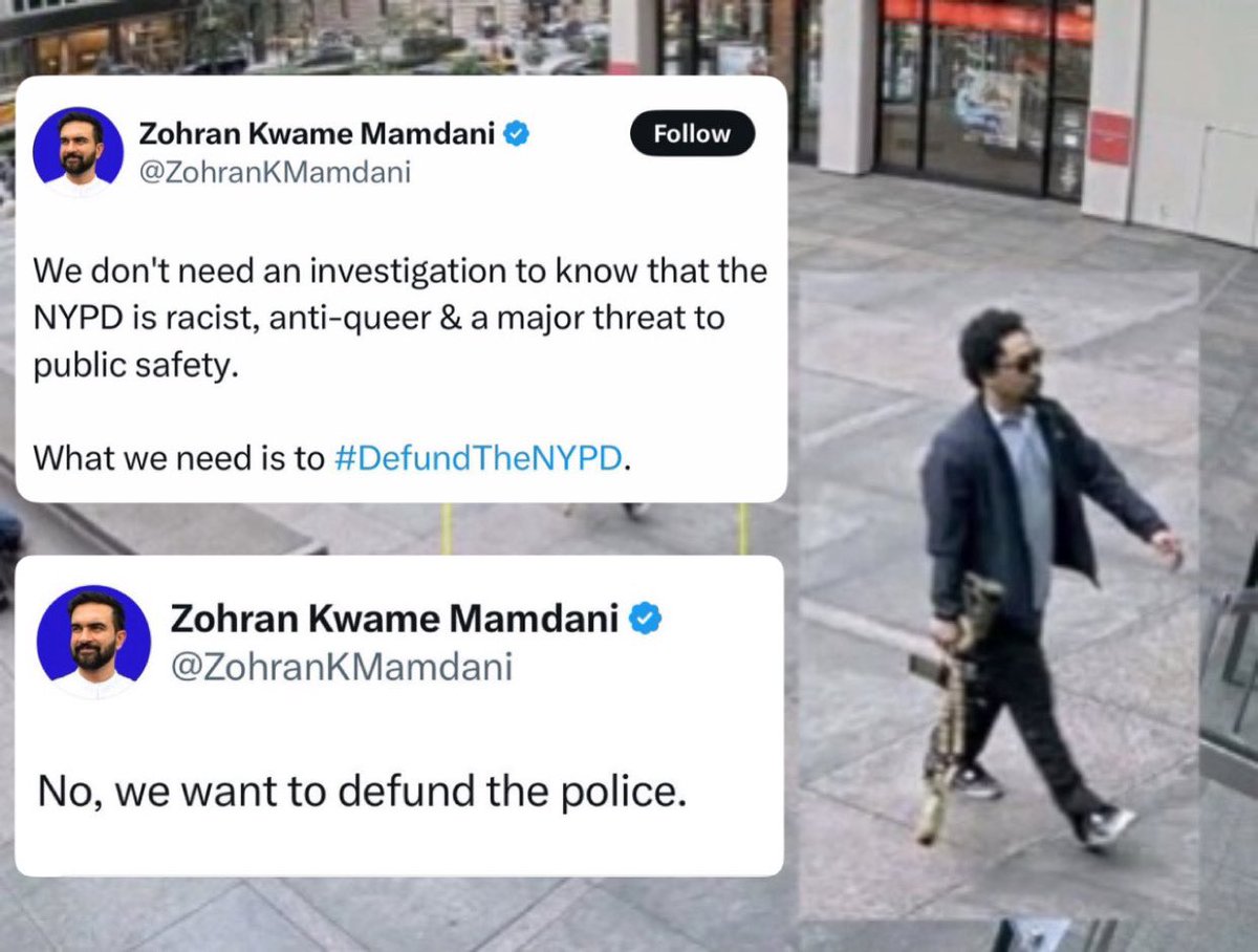 REMINDER: Communist Zohran Mamdani wants to defund the police. 

No cops rushing in—just social workers trying to reason with gunmen. 

New York, wake up.