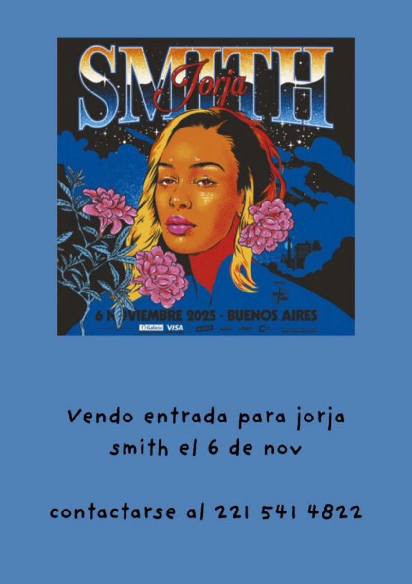 romanca22's tweet image. HOLA mi amiga está vendiendo una entrada para jorja smith el 6 de noviembre en buenos aires !!! me ayudan con un rt? cualquier cosa al número de la foto! #argentina #Jorjasmith #entrada #vendo