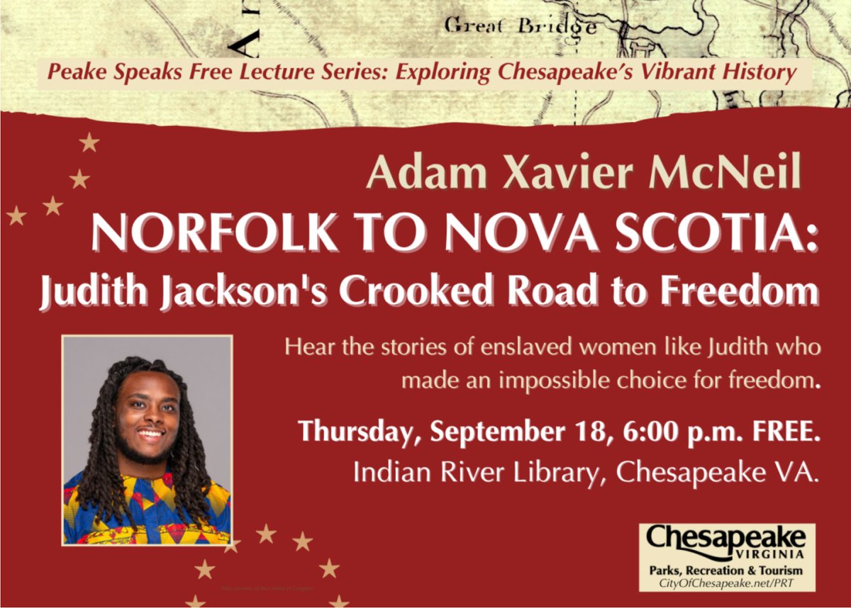 If anyone's in the Hampton Roads area in mid-September, please join me for a lecture I will deliver at the Indian River Library! RSVP details below!

anc.apm.activecommunities.com/cityofchesapea…