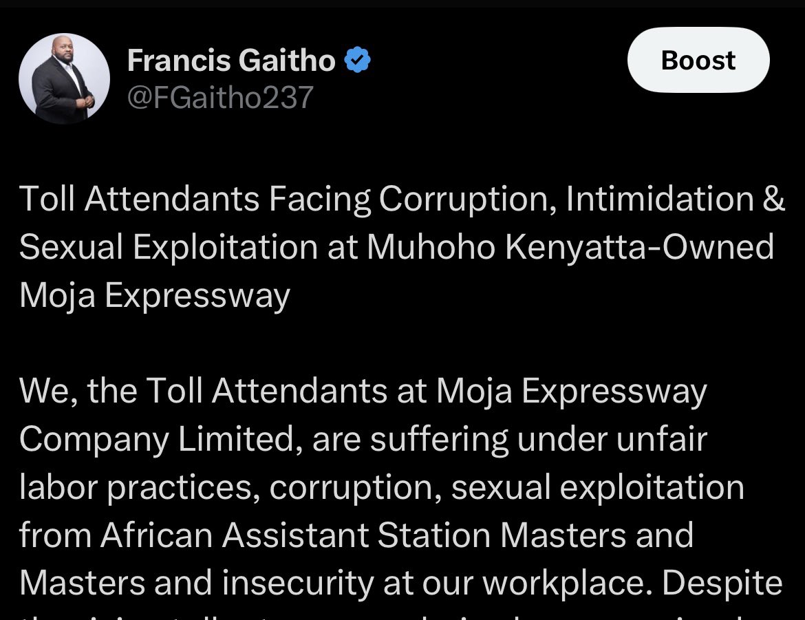 I’ve repeatedly posted and shared that Uhuru Kenyatta’s brother, Muhoho Kenyatta, who exhibits psychotic and cannibalistic behavior, owns the Nairobi Expressway. 

Muhoho heads Freemasonry in Kenya, while Uhuru is the highest-ranking Freemason in Africa, that’s why his eyes are