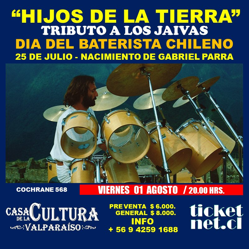 CCulturaValpo's tweet photo. 📣 Este fin de semana en la Casa de la Cultura de Valparaíso 
🎟 Entradas en https://t.co/CA3aFBlMWc 

@TicketNetCL @DimensionLatam @Valparaiseando @LaQuintaValpo 
#cueca #LosJaivas #DiaDelBaterista https://t.co/vC1IWSLxIL