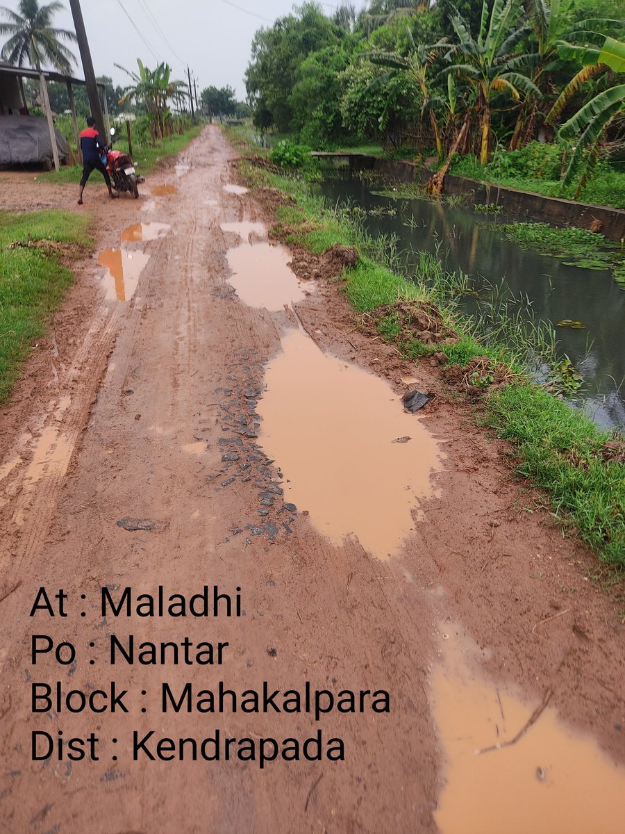 Sushanta Jena (@sushant46044578) on Twitter photo Dear HonтАЩble MP&MLA Sir,We would like to bring to your kind attention poor condition of the road we use daily.Even a small amount of rainfall makes the road unusable,causing a lot of inconvenience in our daily travel <a href="/PMuralidharRao/">P Muralidhar Rao</a> <a href="/DurgaPNayak/">Dr. Durga Prasan Nayak</a> <a href="/PandaJay/">Baijayant Jay Panda</a> <a href="/rdmodisha/">Revenue & DM Department, Government of Odisha</a> <a href="/CMO_Odisha/">CMO Odisha</a> Dear HonтАЩble MP&MLA Sir,We would like to bring to your kind attention poor condition of the road we use daily.Even a small amount of rainfall makes the road unusable,causing a lot of inconvenience in our daily travel <a href="/PMuralidharRao/">P Muralidhar Rao</a> <a href="/DurgaPNayak/">Dr. Durga Prasan Nayak</a> <a href="/PandaJay/">Baijayant Jay Panda</a> <a href="/rdmodisha/">Revenue & DM Department, Government of Odisha</a> <a href="/CMO_Odisha/">CMO Odisha</a>