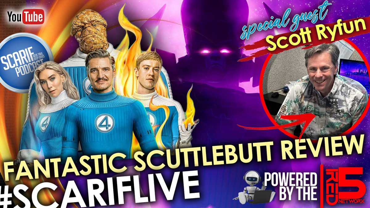 "Always Sunny On Scarif"😎 (@scarifpodcast) on Twitter photo #ScarifLive Wednesday night join us in the citadel as we discuss the #FantasticFour with guest <a href="/ryfun/">Scott Ryfun</a> We might get some other surprised guests to share thoughts and hot takes on the movie. This summer is chocked full of blockbusters. Bring your Galactus popcorn bucket! #ScarifLive Wednesday night join us in the citadel as we discuss the #FantasticFour with guest <a href="/ryfun/">Scott Ryfun</a> We might get some other surprised guests to share thoughts and hot takes on the movie. This summer is chocked full of blockbusters. Bring your Galactus popcorn bucket!