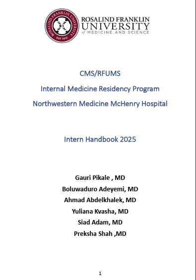 Ahmad Abdelkhalek (@ahmad_m_l) on Twitter photo Honored to contribute to the 2025 IM Intern Handbook at <a href="/ChicagoMedEdu/">ChicagoMedicalSchool</a> , a resource created to guide IM trainees across the nation through the challenges of intern year.
I am grateful to my PD and colleagues who contributed to the project's success.
mchenryresidency.nm.org/uploads/1/2/6/… Honored to contribute to the 2025 IM Intern Handbook at <a href="/ChicagoMedEdu/">ChicagoMedicalSchool</a> , a resource created to guide IM trainees across the nation through the challenges of intern year.
I am grateful to my PD and colleagues who contributed to the project's success.
mchenryresidency.nm.org/uploads/1/2/6/…