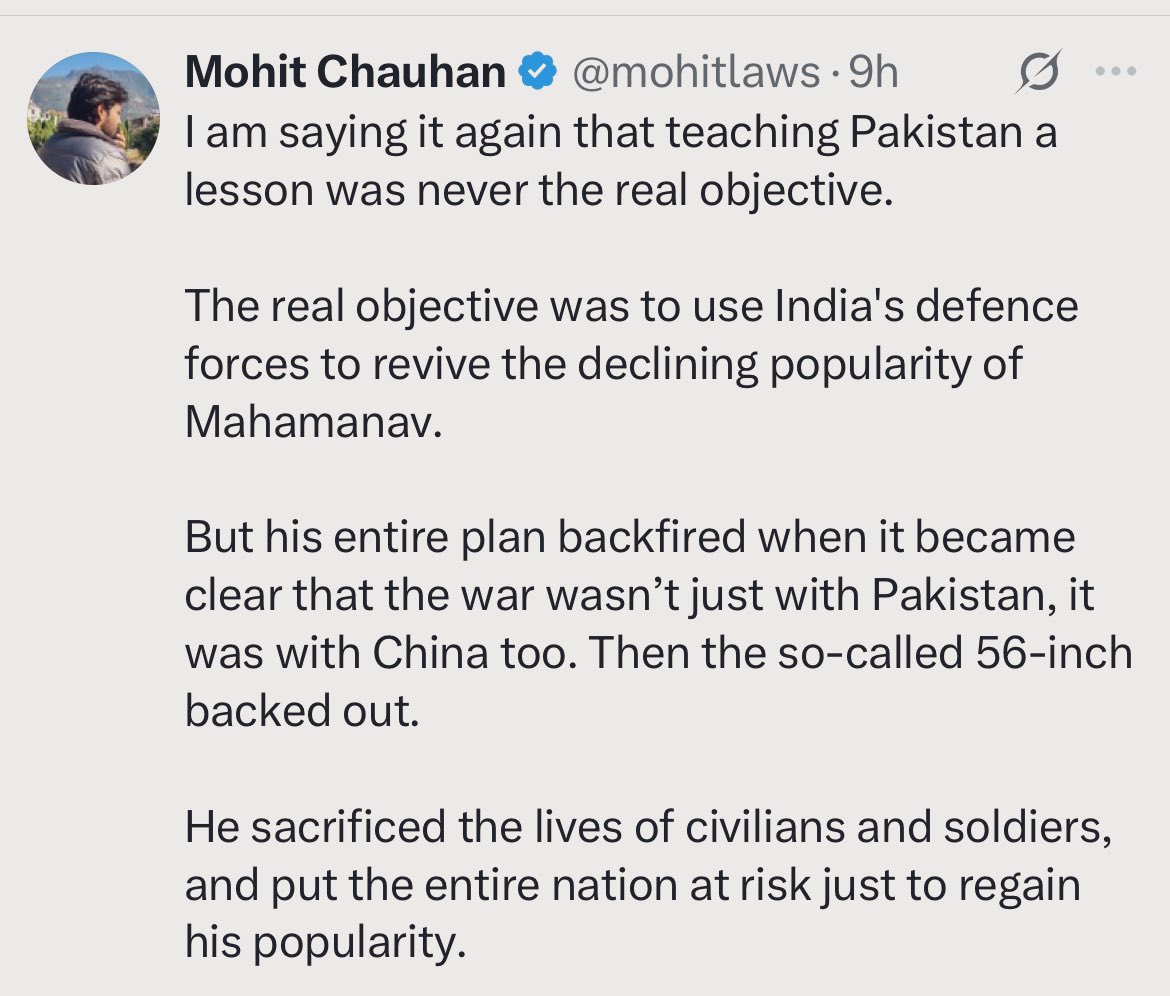 RapperPandit (@rapperpandit) on Twitter photo 🚨When India was banging his Favorite country , his ecosystem was Shouting DE-ESCALATE , DE-ESCALATE
The level of shamelessness these people like <a href="/mohitlaws/">Mohit Chauhan</a> have . Just for a money they sell their Soul. 🚨When India was banging his Favorite country , his ecosystem was Shouting DE-ESCALATE , DE-ESCALATE
The level of shamelessness these people like <a href="/mohitlaws/">Mohit Chauhan</a> have . Just for a money they sell their Soul.