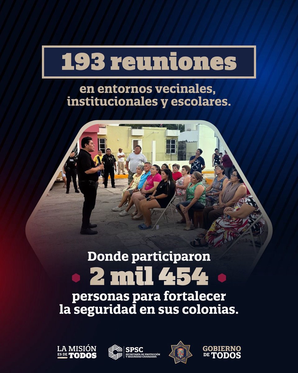 Trabajamos de la mano con la comunidad para escuchar sus necesidades, proponer soluciones y construir juntos acciones que fortalezcan la seguridad y generen confianza en cada colonia👮‍♂️🚓

Nuestro compromiso es crear entornos más tranquilos y unidos para todos 

#LaMisionEsDeTodos