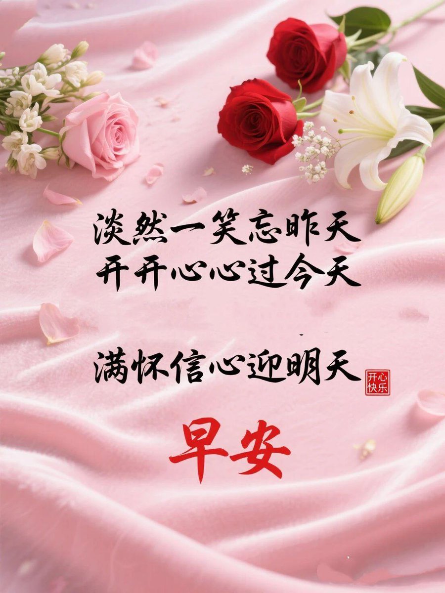 淡然一笑忘记昨天
开开心心的过今天
满怀信心迎接明天
向阳而生，越来越好！