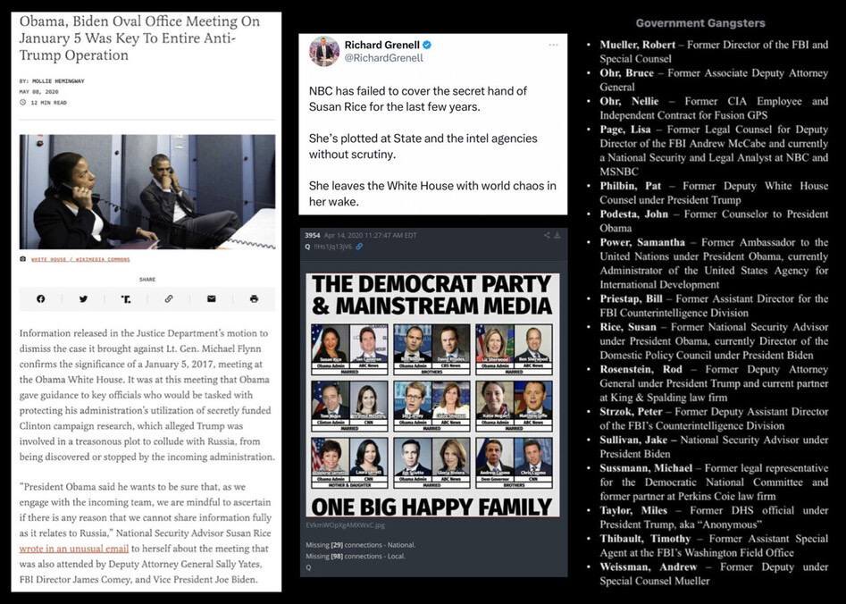 Susan Rice… The Orchestrator &amp; Leaker helping Obama with the Russian Hoax &amp; his Shadow Presidency…

What you need to know: 

After Obama’s JAN 5, 2017 plotting session, Rice wrote herself an email that served as Obama’s alibi for his entire treasonous plot against Trump.

RICE