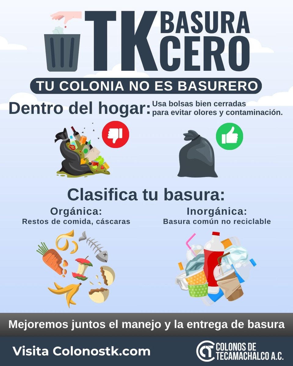 *Vecino, ¡haz la diferencia desde casa! ♻️ ¡Por un TK limpio!* 

👉 En Colonos TK impulsamos el programa *“Basura Cero”*  con jornadas de reciclaje mensual a través de nuestra campaña *“Todos a Reciclar”*.