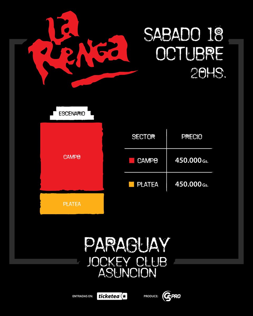 TicketeaPy's tweet image. 🔥🔥🔥 ¡Tuvieron que pasar 18 años… pero El Banquete vuelve a armarse en Paraguay! 🇵🇾
🗓️ 18/Oct 
📍 @jockeyclubdelpy
🎟️ Entradas a la venta a través de @TicketeaPy
#LaRengaPy