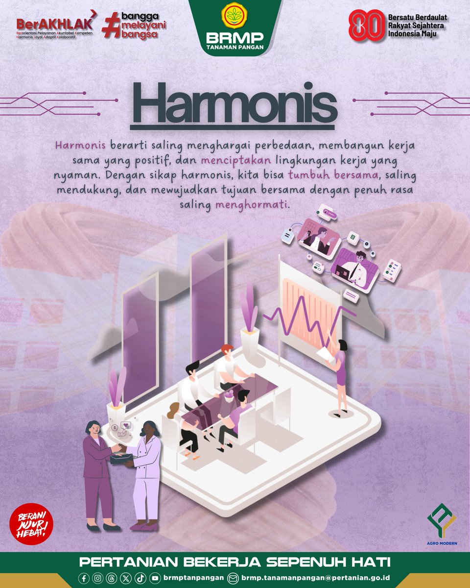 Harmonis bukan sekadar menjaga kekompakkan, tapi soal menciptakan ruang kerja yang saling menghargai, mendengar, dan menguatkan.

#BRMP #BRMPKementan #Kementan #PertanianMaju 
#JagaPanganBiarAman #BRMPTanamanPangan