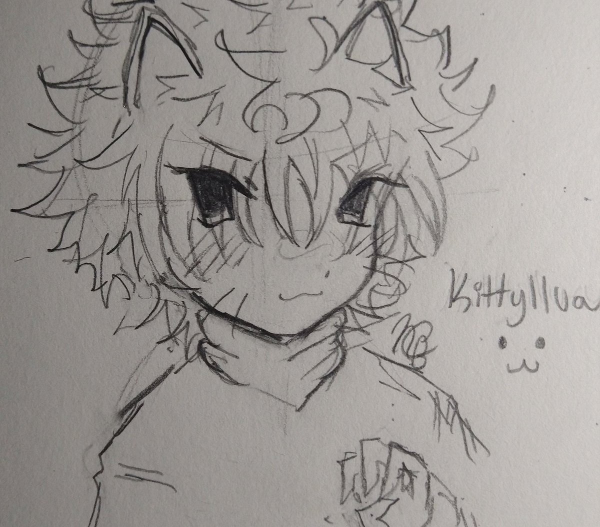 NITE4T3RRORX3's tweet image. I haven't drawn in awhile. I'm just tryna practice rn so here's Killua as a cat :D