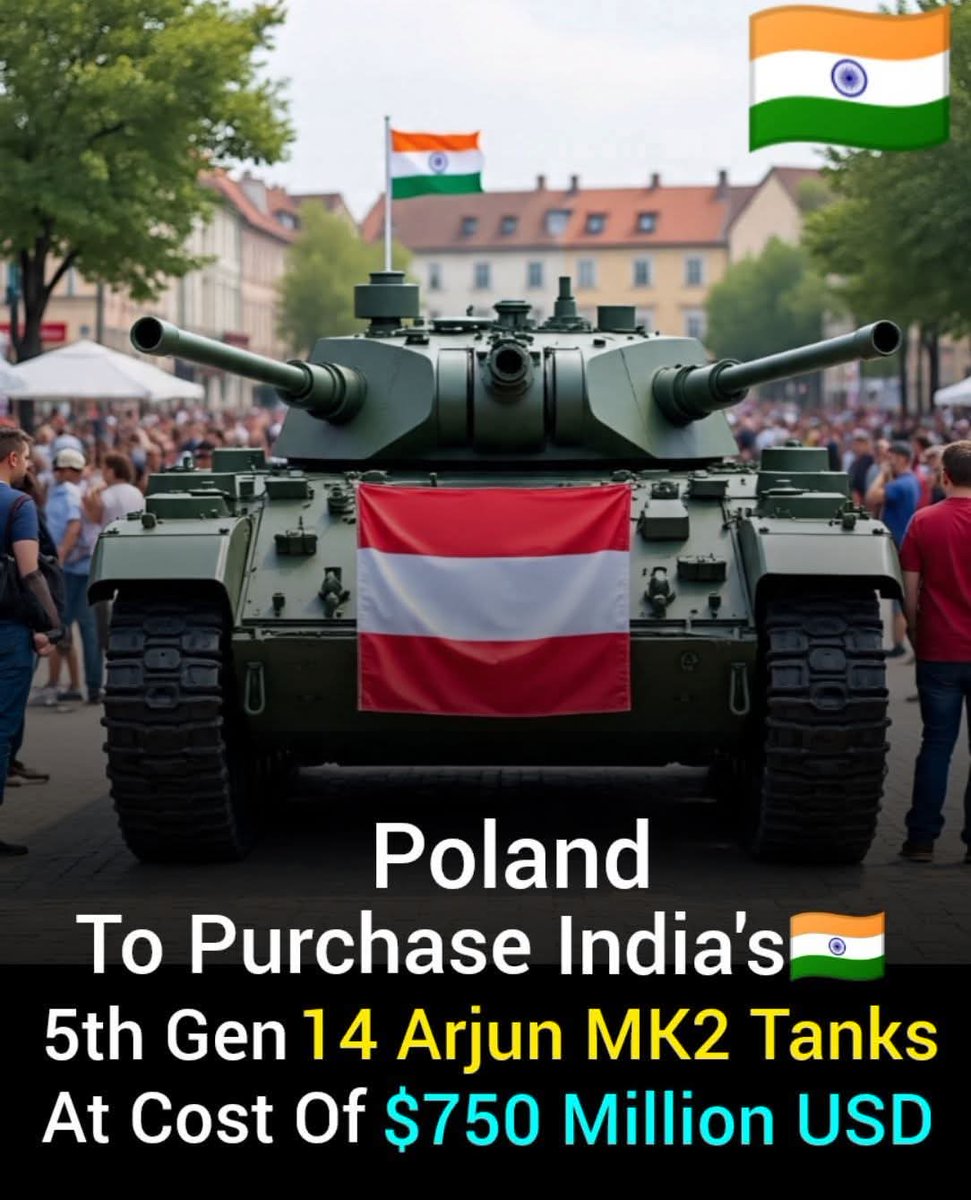 vasudevakudumba's tweet image. 🇮🇳 இந்தியாவில் இருந்து 5வது தலைமுறை அர்ஜுன் MK2 டாங்க்களை போலந்து வாங்குகிறது!

💥 14 Arjun MK2 Tanks - மொத்த ஒப்பந்தம் மதிப்பு $750 மில்லியன் USD!

🌍 உலக நாடுகள் தற்போது இந்திய ராணுவ தளவாடங்கள் மீது நம்பிக்கை கொண்டுள்ளனர்!
 #ArjunTank #IndianArmy #DefenceExport #PolandDeal