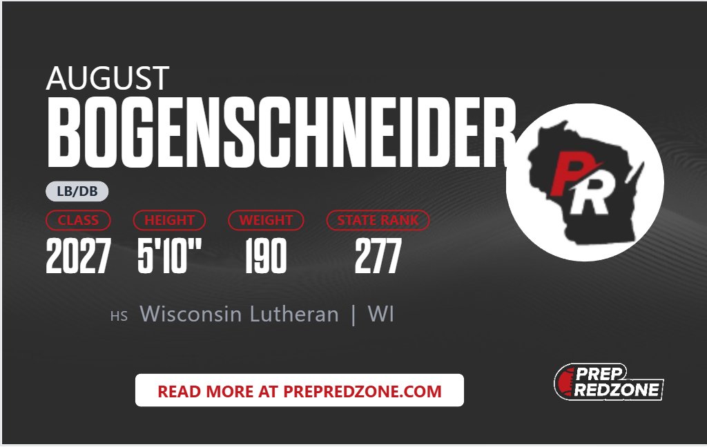 Extremely happy to be added to the 27' rankings by <a href="/PrepRedzoneWI/">Prep Redzone Wisconsin</a>. I went from unlisted to the #33 LB and #277 overall.  Joining my teammates <a href="/JamailSewell27/">Jamail Sewell 27’</a>, <a href="/NationwideX_/">Xavier Dawson 2027 ♱</a> and <a href="/zay_athlete09/">Isaiah Jackson</a> on the list.

<a href="/MJ_NFLDraft/">Mark Johnson</a> <a href="/NWahlScouting/">Nate Wahl</a> <a href="/wubbby/">joel radue</a> <a href="/WiscoVikingsFB/">Wisco Football</a>