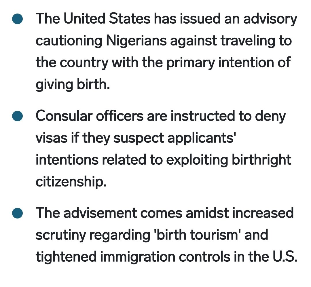 FocusedJustice's tweet image. Where are all the "We are here now" ppl at that we're denigrating FBAs.
Uh oh...
U.S. govt targets Nigerians in latest move to curb birthright citizenship trend
@tariqnasheed @Onthespotts
@HenriettaSnacks @BlackAlphaNetw1
africa.businessinsider.com/local/lifestyl…