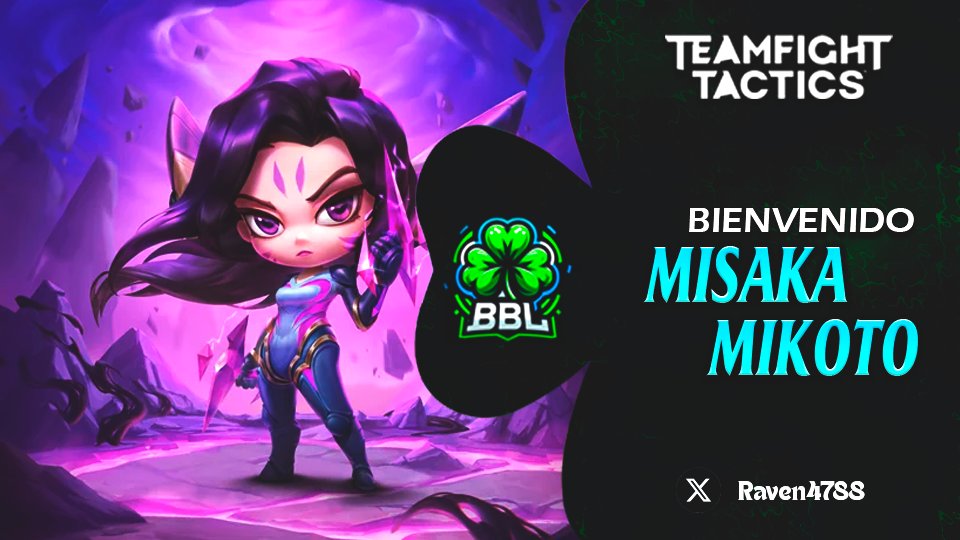 BBL Esports (@bbl_tft) on Twitter photo "Pon atención, y tu presa te enseñara como matarla"
La paciencia es una virtud , la cual poseemos en el equipo y el que da ese ejemplo es <a href="/Raven4788/">Carlos Felipe</a>👁️
Se incorpora al equipo para demostrar sus virtudes y llegar a la cima.
Better be Lucky.☘️
#BBL #BBLTeam "Pon atención, y tu presa te enseñara como matarla"
La paciencia es una virtud , la cual poseemos en el equipo y el que da ese ejemplo es <a href="/Raven4788/">Carlos Felipe</a>👁️
Se incorpora al equipo para demostrar sus virtudes y llegar a la cima.
Better be Lucky.☘️
#BBL #BBLTeam