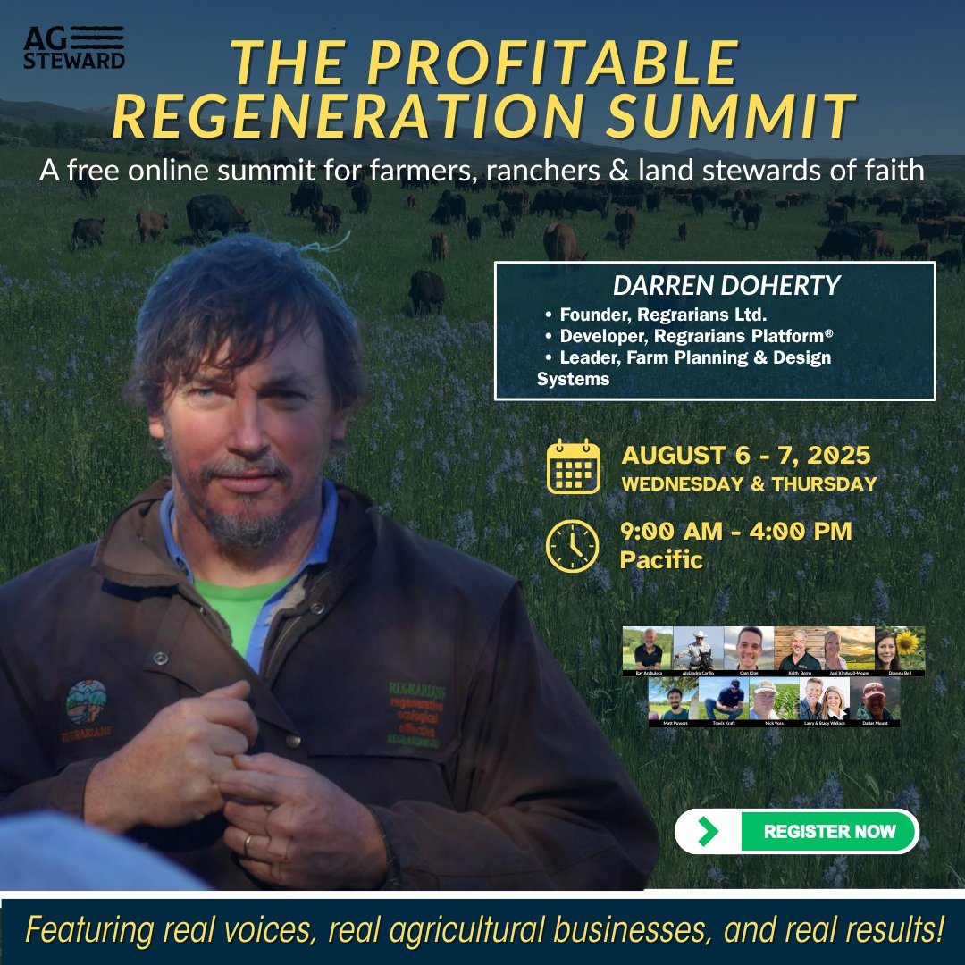 🌍 Designing Farms for Generations

Regrarians Darren J Doherty is a global leader in regenerative farm planning through Regrarians Ltd.

✅ Learn design strategies for long-term land success
✅ Restore balance and profitability
✅ Reimagine your ranch or farm as a living system