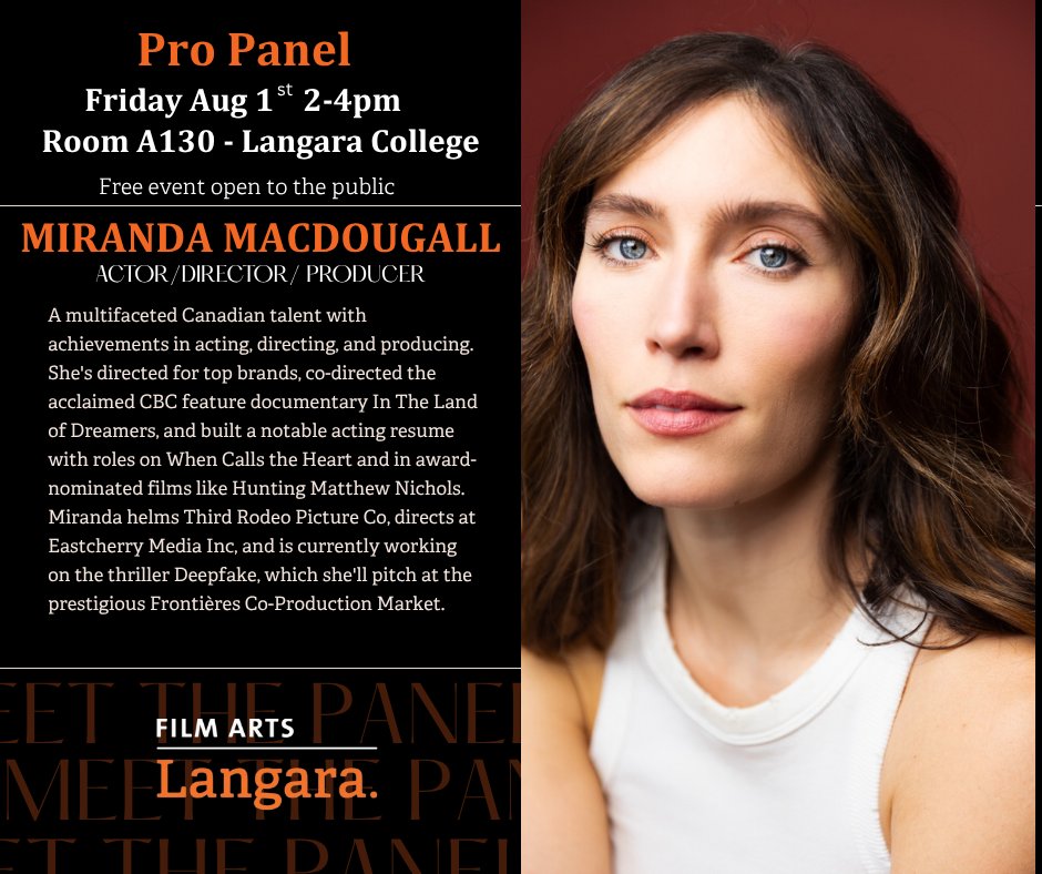 Come join us for our Pro Panel 2025 happening on Aug 1st from 2-4pm at <a href="/langaracollege/">Langara College</a>  in room A130. This is a free public event for anyone interested in the #film industry &amp; our program! RSVP on our event page facebook.com/share/19Af4ZiX…
