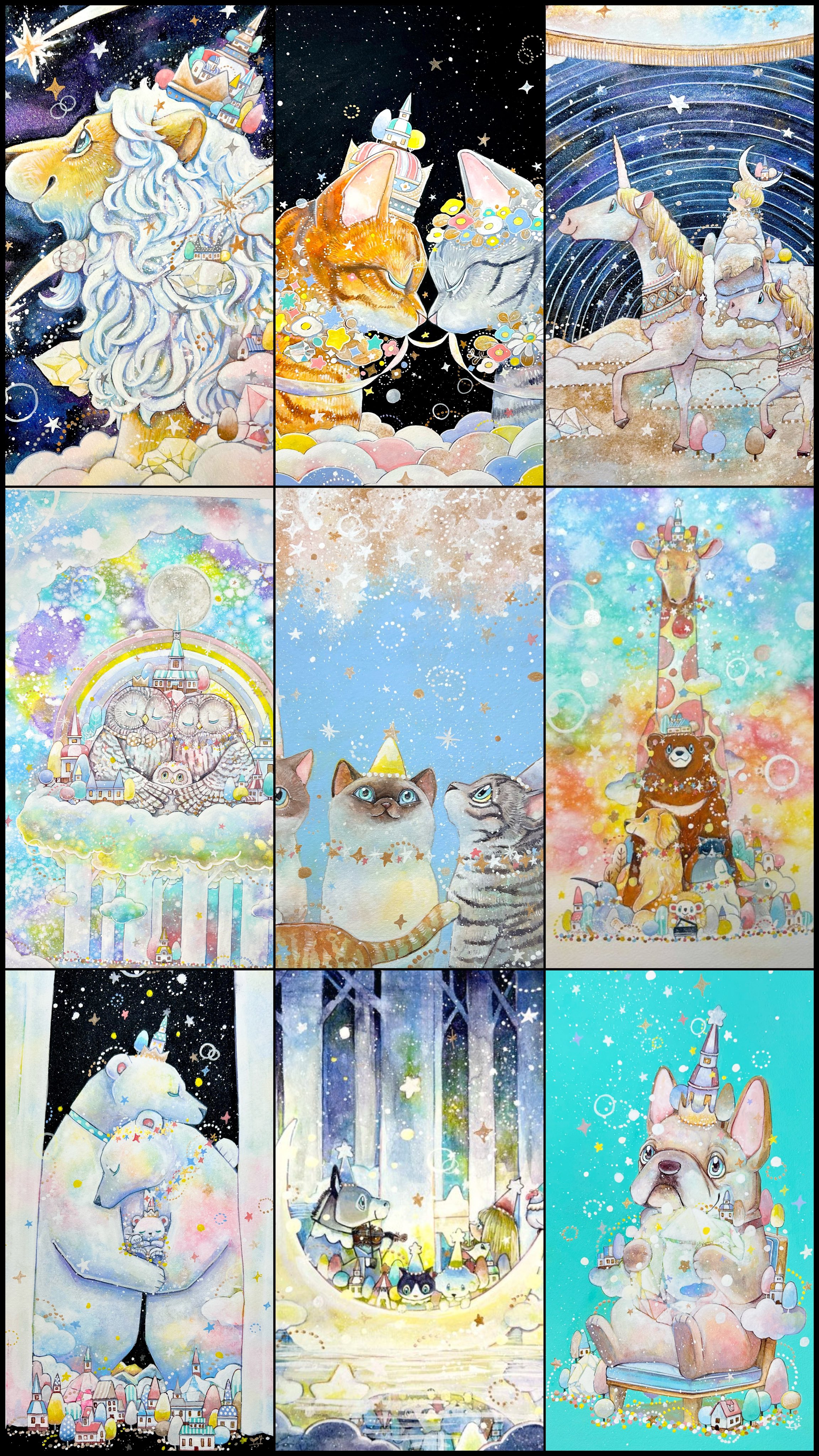 イラストレーター Yosi アクリル画 原画 超希少な作品 真作 1点