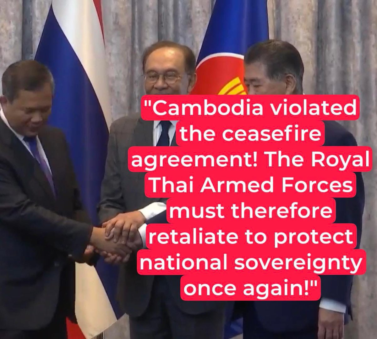 Cambodia Violates Ceasefire, Thailand Responds to Provocations
Cambodia has violated the ceasefire agreement, with disturbances and armed attacks reported in several areas. Thailand has responded accordingly. https://t.co/uf2fhQGUWD