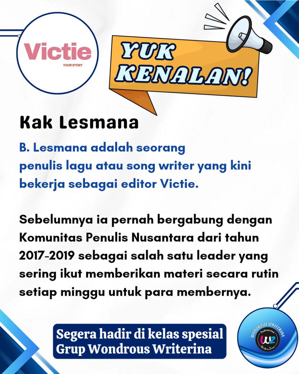 writerszone_id's tweet photo. Sebelum cobain, kita kenalan lebih jauh kayak gimana, sih, Victie itu. Nanti, kita ngobrol bareng Kak Lesmana, salah satu editor di Victie https://t.co/49SfeyyG3W