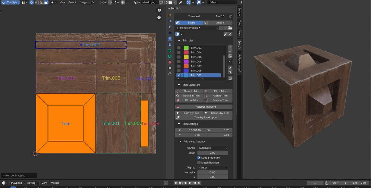 rileyb3d's tweet image. I'm also testing out hotspot mapping with ZenUV! A bit more setup than DreamUV (annoyingly more as far as I can tell), but overall a tool with much more flexibility and stability. #b3d