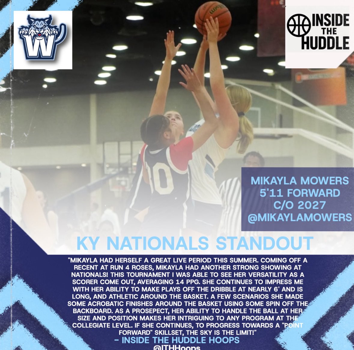 Mikayla Mowers (@mikaylamowers) on Twitter photo I’m incredibly grateful and honored to be recognized as a Kentucky standout. Thank you <a href="/ITHHoops/">InsideTheHuddleHoops</a>. <a href="/MidwestWildcats/">Midwest Wildcats Basketball</a> <a href="/IGBRcoverage/">Premier Recruiting Service in girlsbball</a> <a href="/WoodsRecruiting/">Al Woods</a> I’m incredibly grateful and honored to be recognized as a Kentucky standout. Thank you <a href="/ITHHoops/">InsideTheHuddleHoops</a>. <a href="/MidwestWildcats/">Midwest Wildcats Basketball</a> <a href="/IGBRcoverage/">Premier Recruiting Service in girlsbball</a> <a href="/WoodsRecruiting/">Al Woods</a>