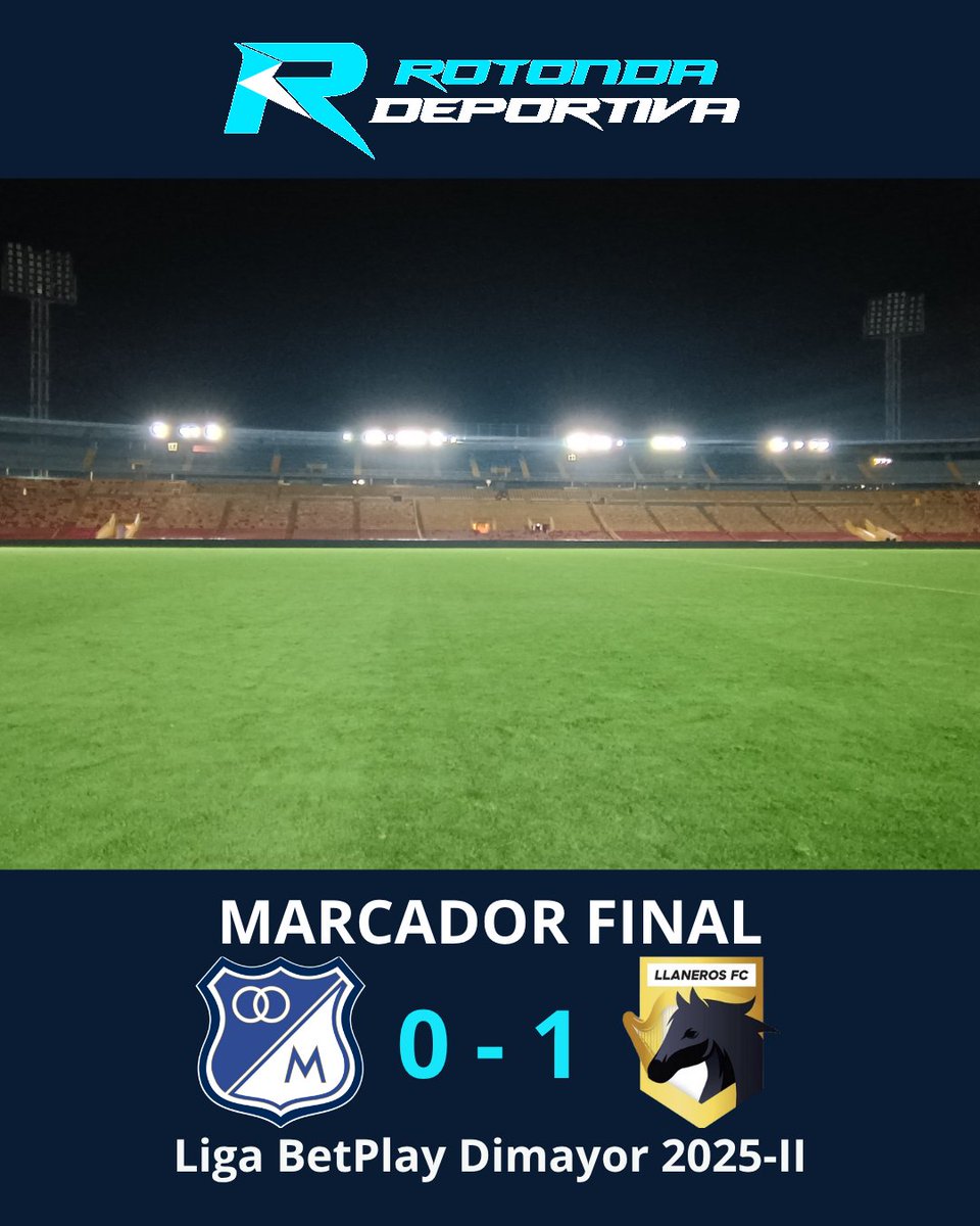 🐴 ¡Ganaron los 'Indomables'! ⚽

Con ley del ex, gol de Daniel Mantilla, Llaneros sorprendió a Millonarios y lo derrotó 0-1 este lunes por la Fecha 4 de la Liga BetPlay Dimayor 2025-II.

<a href="/MillosFCoficial/">Millonarios FC</a> <a href="/ClubLlanerosFC/">𝗟𝗹𝗮𝗻𝗲𝗿𝗼𝘀 𝗙𝘂́𝘁𝗯𝗼𝗹 𝗖𝗹𝘂𝗯 🐴</a>