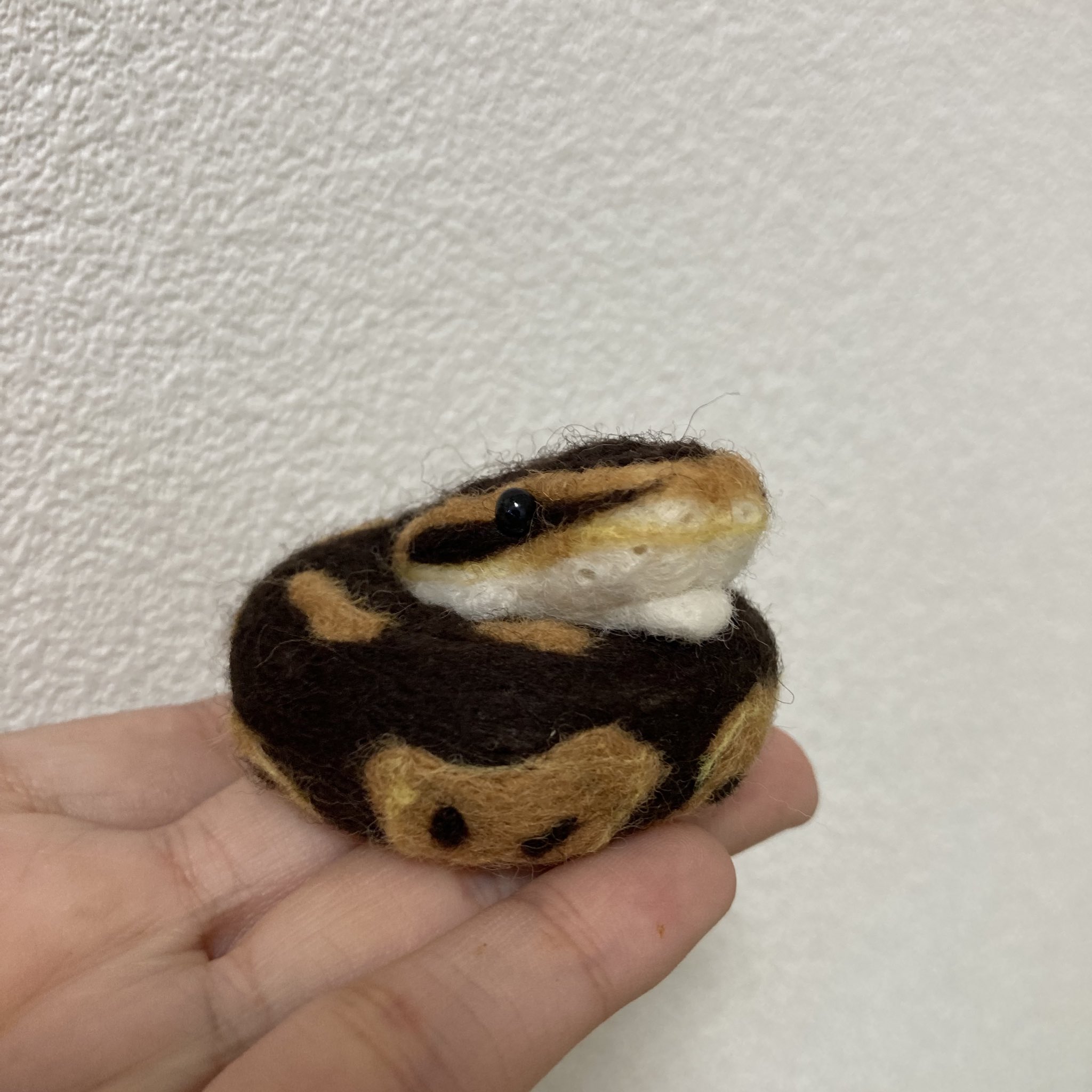藍理　ボールパイソン　アルビノ　羊毛フェルト 藍理様専用 ボールパイソン アルビノ 羊毛フェルト - 立体・オブジェ