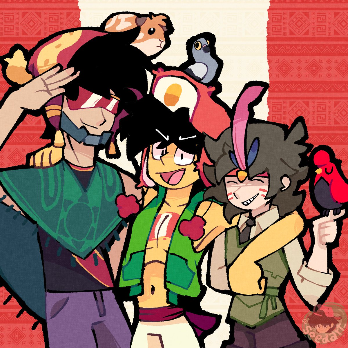 Seedart_'s tweet image. 𝗙𝗘𝗟𝗜𝗖𝗘𝗦 𝗙𝗜𝗘𝗦𝗧𝗔𝗦 𝗣𝗔𝗧𝗥𝗜𝗔𝗦 🇵🇪💚✨
Yo y mis peruabros @4simple_quimic @lenard60414196 celebrando nuestro 28 de julio ojalá todo peruano la esté pasando igual, les deseo feliz inicio de semana 

 #28dejulio2025 #perú #OC #ocart #design #draw #FiestasPatriasPerú