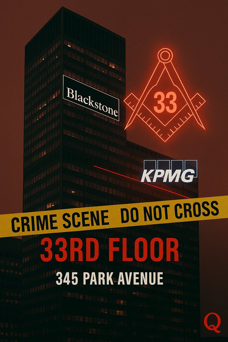 🚨BLACKROCK. BLACKSTONE. KPMG. 33RD FLOOR🚨

A SHOOTING JUST BREACHED THE MOST GUARDED FLOORS OF THE SHADOW SYSTEM.

345 PARK AVENUE.

THE THIRTY-THIRD FLOOR... WHERE MASONIC POWER MEETS FINANCIAL DOMINION.

🧵 THREAD:

THE BUILDING IS 44 STORIES HIGH.

NFL OCCUPIES FLOORS 5-7