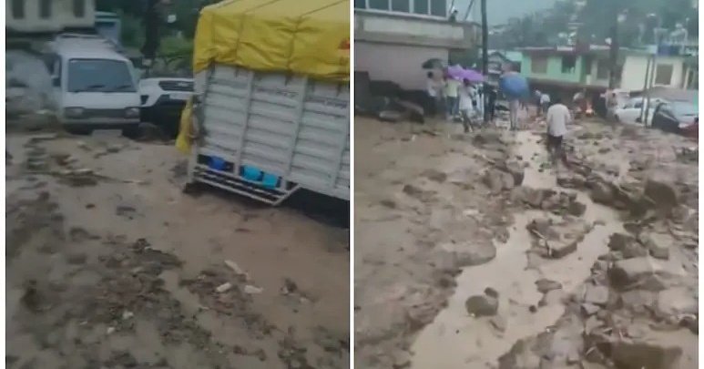 HimaJournalist's tweet image. हिमाचल के मंडी में भारी बारिश से तबाही
15 से ज़्यादा गाड़ियां मलबे में दबी
कई रास्ते बंद