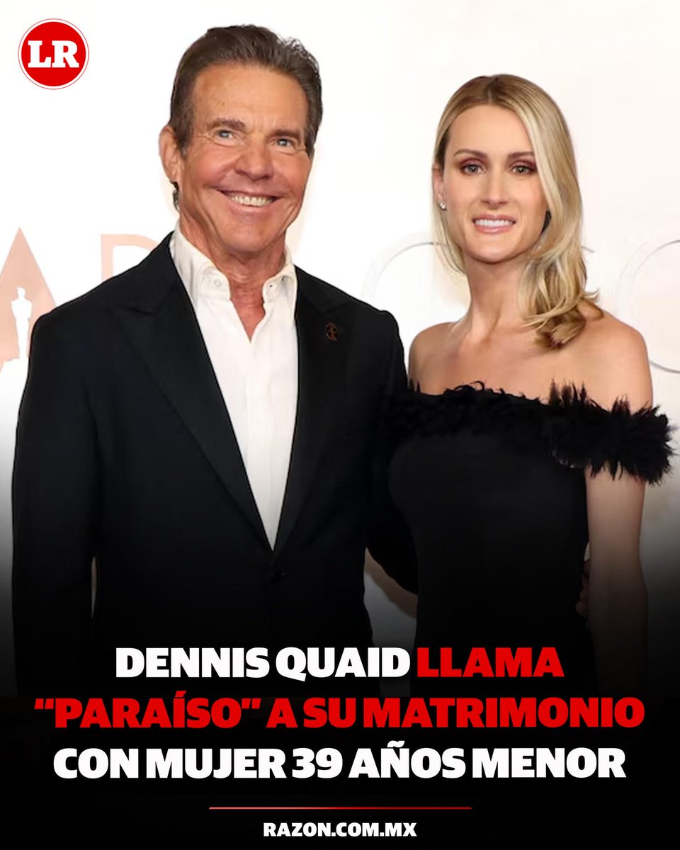 ClaudioMercadoR's tweet image. 🎬✨ A los 71 años, Dennis Quaid asegura haber alcanzado la tranquilidad que tanto buscó.
Luego de años marcados por amores turbulentos, rupturas públicas y momentos difíciles, el actor confiesa que su vida tomó un nuevo rumbo gracias a Laura Savoie, su actual esposa
@LaRazon_mx