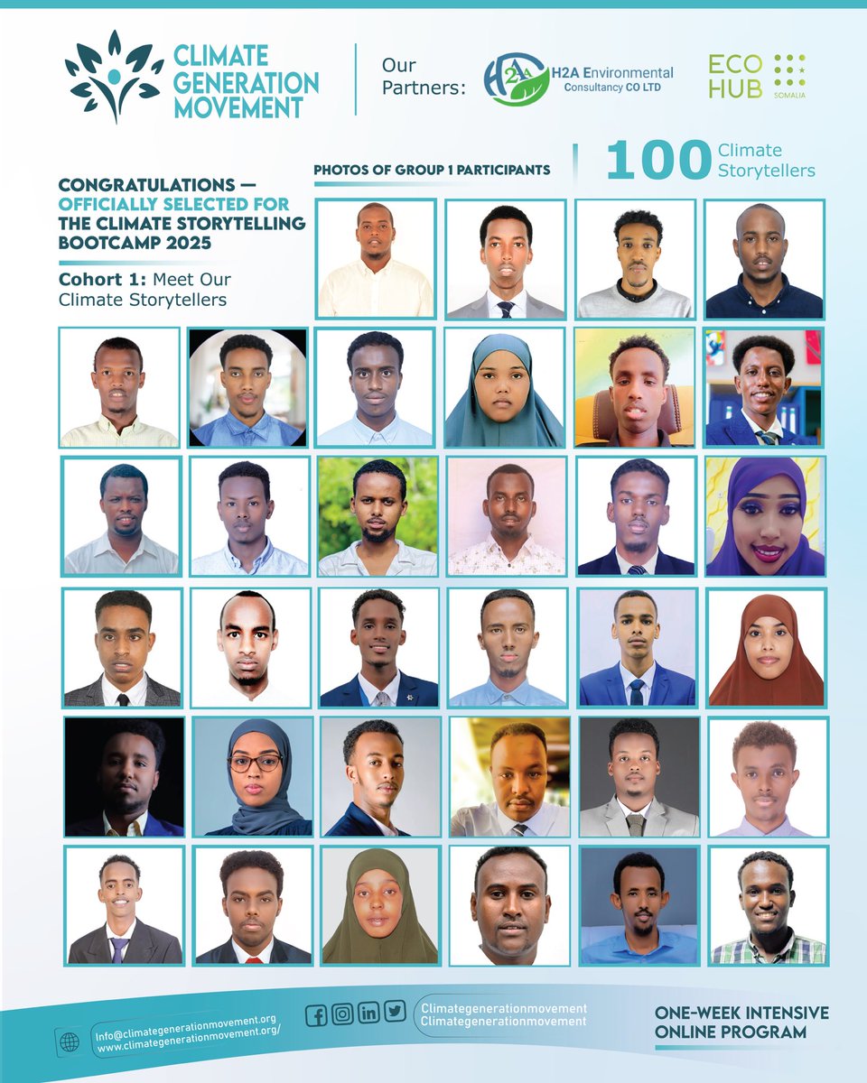 ClimateGenMove's tweet image. Meet the Participants 

Climate Storytelling Bootcamp 2025

Congratulations. You are officially among the 100 exceptional youth selected for the Climate Storytelling Bootcamp, proudly organized by the Climate Generation Movement.