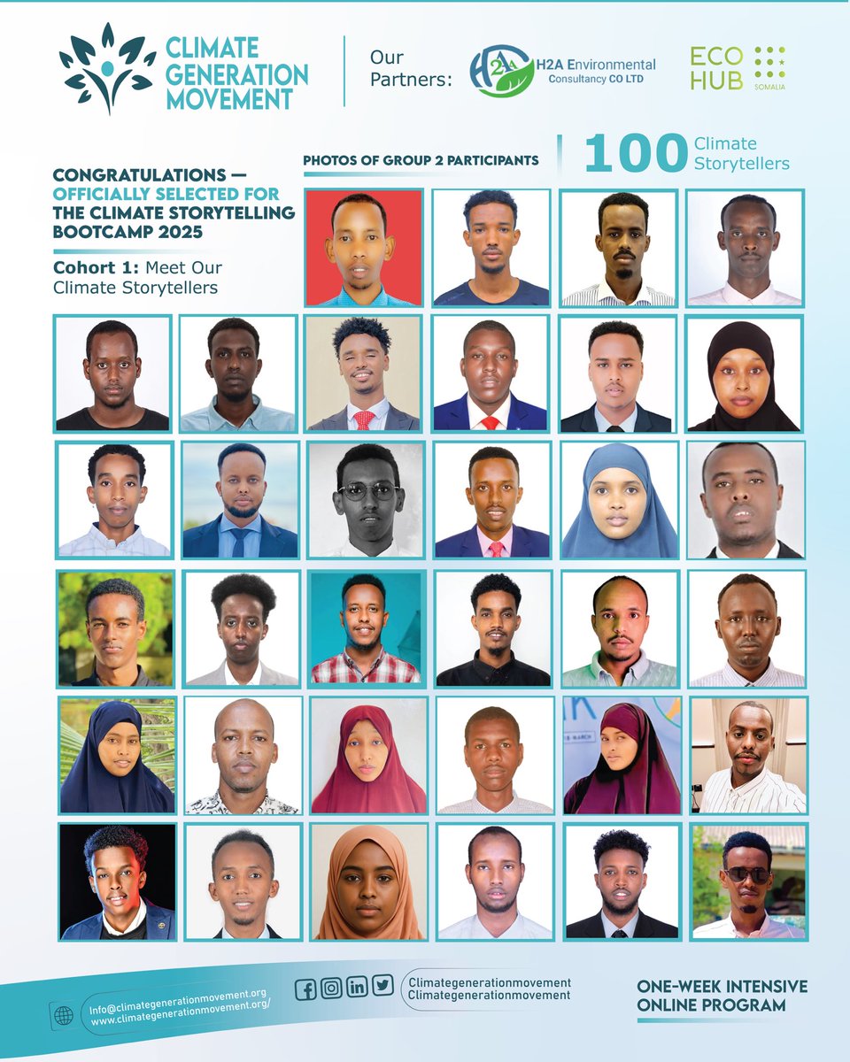 ClimateGenMove's tweet image. Meet the Participants 

Climate Storytelling Bootcamp 2025

Congratulations. You are officially among the 100 exceptional youth selected for the Climate Storytelling Bootcamp, proudly organized by the Climate Generation Movement.
