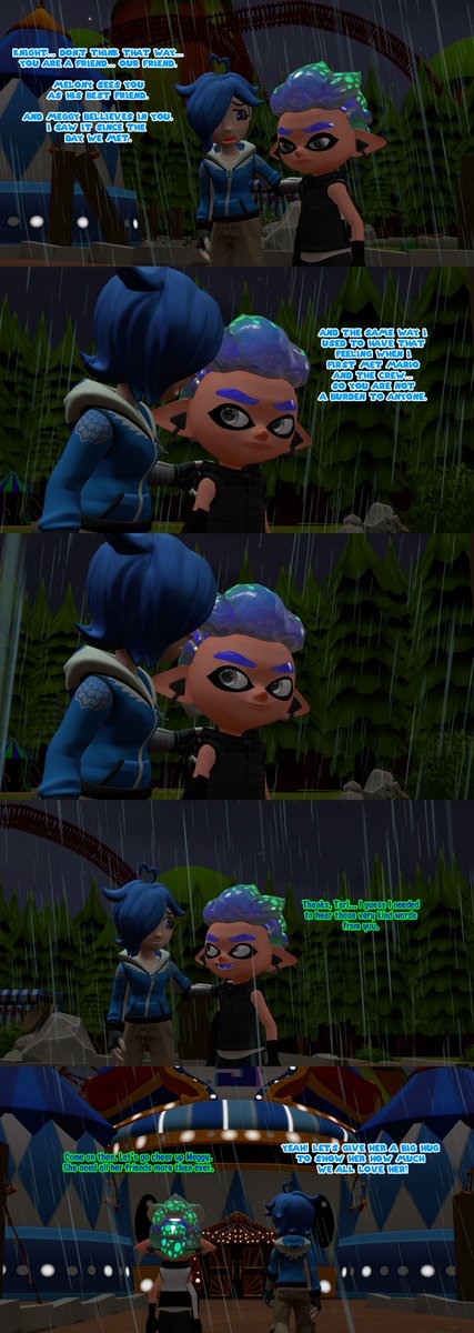 A continutation of this comic which regards as well the events of the "SMG4: GUNS'N'PUZZLES" Movie.

After the trio returned from failimg to find Bob, they see a scene in the castle. But something is off and InKnight decides to leave. But Tari by surprise arrives as well.
