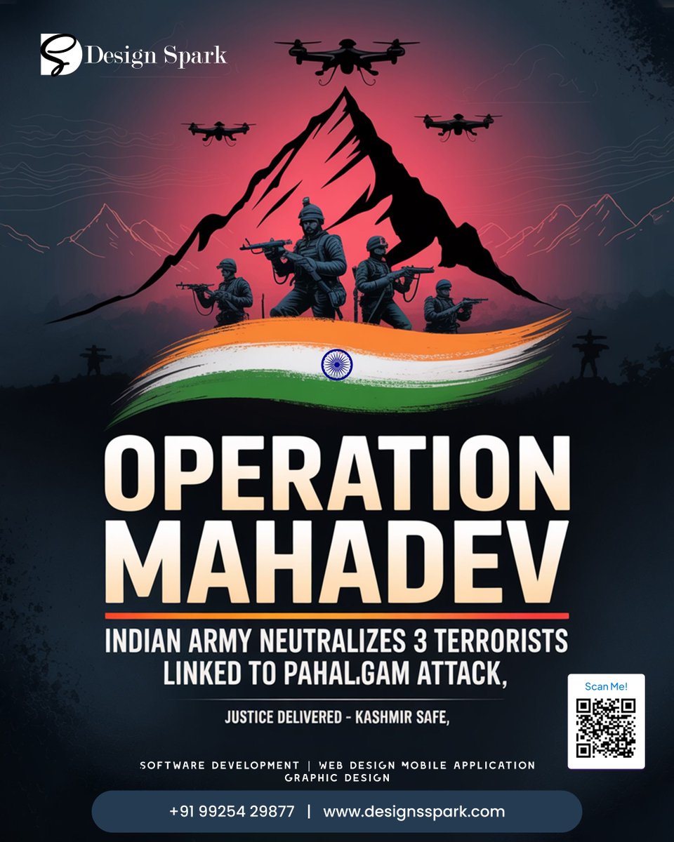designspark_004's tweet image. After the tragedy in Pahalgam, India didn’t stay silent. Operation Mahadev was launched swift, sharp, and fearless. 3 terrorists down near Mount Mahadev. But this isn’t the end. It’s just the beginning of justice. Har Har Mahadev. Jai Hind. 🇮🇳